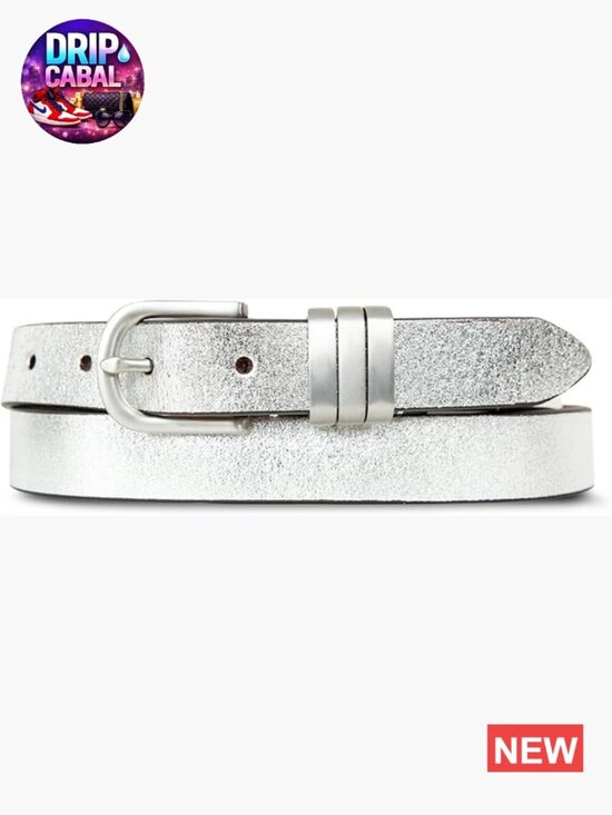 Genuine Buffalo Leather Belt Set with Crackled Metallic Finish main image 6